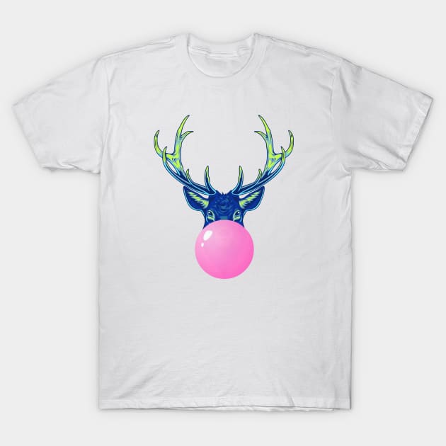 Pink Bubblegum Reindeer T-Shirt by 1001Kites